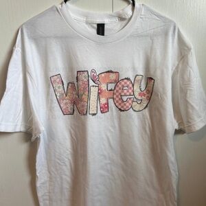 Gildan White 'Wifey' Graphic Tee